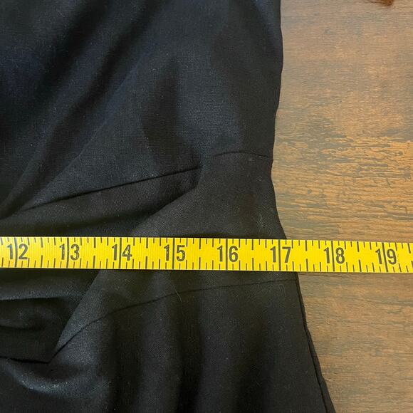 Bohme Black Short Sleeve Cinched Waist Mid Dress Size Large - Picture 6 of 10